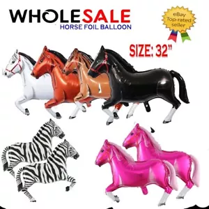 32" Horse Foil Balloon Kids Birthday Baloons Decoration Animal Supplies Helium - Picture 1 of 5