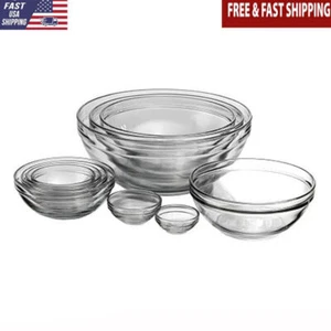 10 Piece Glass Mixing Bowls Set Oven Safe Dishwasher Safe Microwave Safe New - Picture 1 of 9