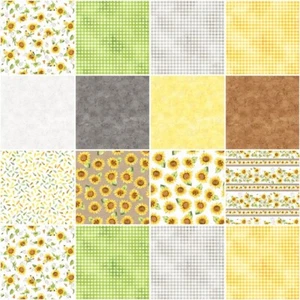 Sunflower Field by P & B Textiles - 5" charm pack quilt fabric - Picture 1 of 1