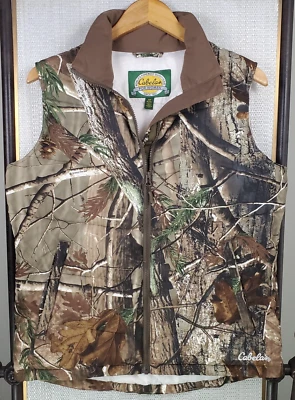 VTG CABELAS Womens Size Small Insulated Vest Realtree Camouflage Puffy Full Zip - Image 1 of 4