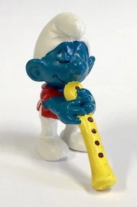 VINTAGE 1978 SMURF FLAUTIST FLUTE Pitufo Schtroumpf Schlümpf by SCHLEICH PEYO / - Picture 1 of 9