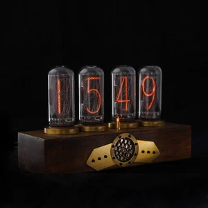 Vintage Soviet IN‑18 Nixie Tube Clock – Handmade Walnut   Brass Steampunk – Test - Picture 1 of 24