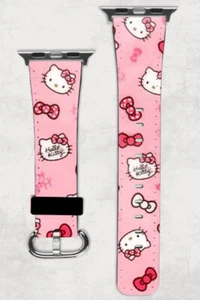 Hello Kitty Pink Apple Watch Band NEW 38/40/41 & 42/44/45 Cartoon Anime - Picture 1 of 1