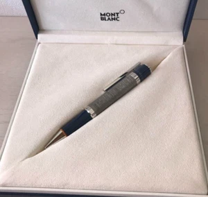 MONTBLANC Andy Warhol Silver/Blue Twisted Ballpoint Pen wz/Box&Booklet Mint Rare - Picture 1 of 7