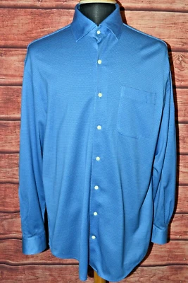 Camisa de vestir Peter Millar para hombre azul geométrico con botones manga larga talla LT Foto 1 de 4