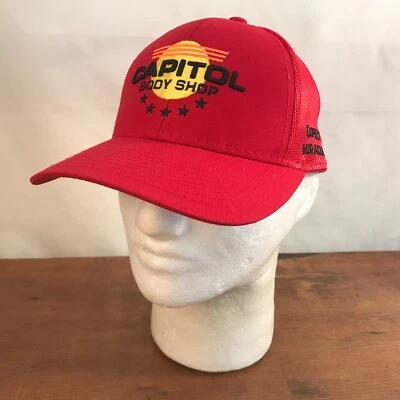 Capitol Body Shop Red Cotton & Mesh Snapback Baseball Cap Hat CH42 - Image 1 of 4