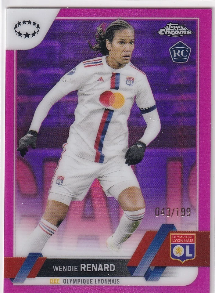 2023 Topps UEFA Women's Champs Pink Prism #043/199 #91 Wendie Renard RC - Image 1 of 1