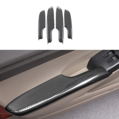 4x Tapicería de reposabrazos de puerta con patrón de fibra de carbono ABS para Honda Civic 2006-11 Foto 1 de 3