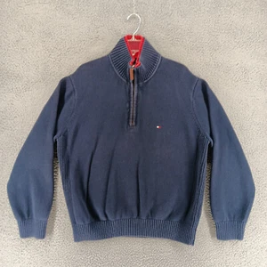 Tommy Hilfiger Suéter Para Hombre XL Azul 1/4 Cremallera Manga Larga Suéter - Imagen 1 de 10