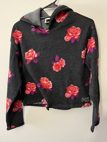 UNDERCOVER Pullover con cappuccio rosa pile rose floreali Victoria's Secret taglia media