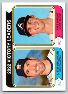 2023 Topps Heritage - League Leaders Justin Verlander, Kyle Wright #205 - Picture 1 of 2