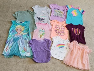 Girls’ 4T Clothing Lot – T Shirts & Disney Frozen Nightgown - Picture 1 of 4