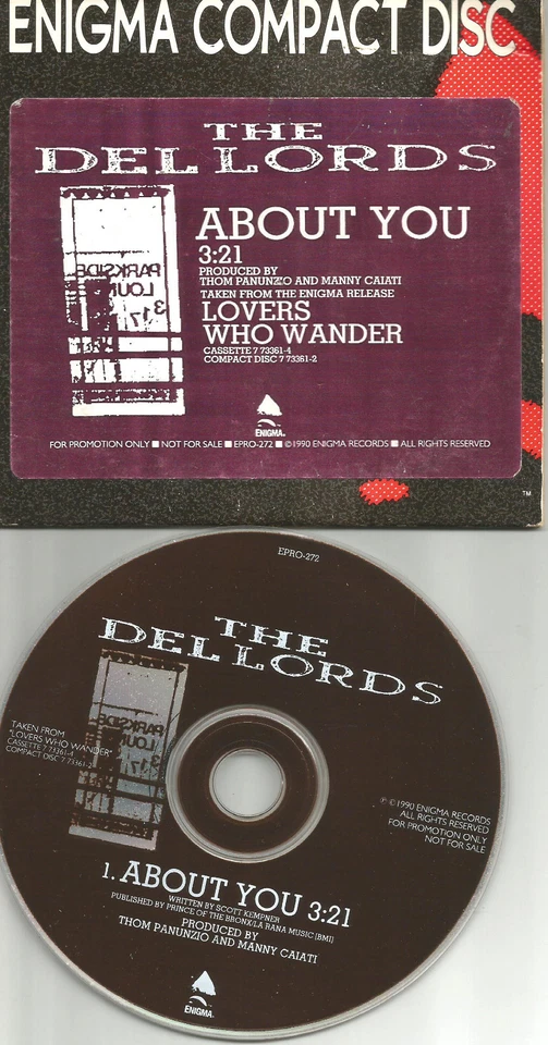 Scott Kempner THE DEL LORDS о вас 1990 промо радио DJ CD сингл США epro272 - Изображение 1 из 1