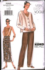 7052 Vogue Sewing Pattern Misses Jacket Skirt Pants Top Koko Beall Very Easy OOP - Picture 1 of 2