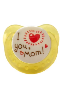 ABDL Pacifier Soothing Nipple Adult Pacifier Heart - Yellow - Picture 1 of 3