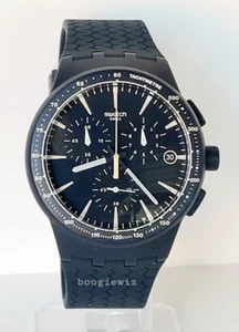 SWATCH, SWISS MADE,MEINE SPUR, MEN'S CHRONOGRAPH WATCH, SUSN407, NEW IN BOX - Picture 1 of 7