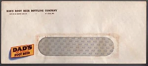 Dad's Root Beer Bottling Co. ENVELOPE (1) 4 1/8" X 9 1/2" St. Louis, MO. - Picture 1 of 2