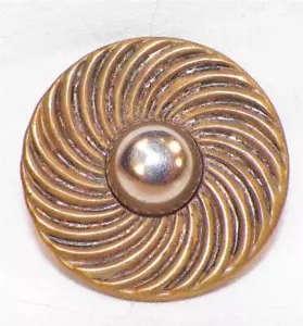 Art Deco Coat Button Goldtone & Silvertone Metal Swirled Coat Jacket #5 - Picture 1 of 2