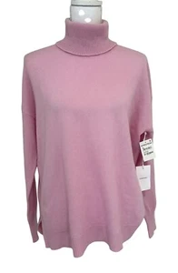Nordstrom Sweater Womens Size Large Soft Pink Cashmere Turtleneck New - Picture 1 of 13