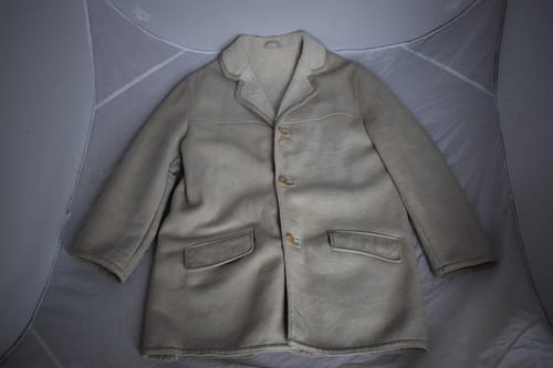 Giacca trincea Burberry beige pelle shearling con bottoni da uomo IT50 UK40 media