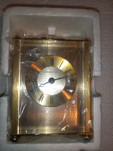 Hamilton Quartz Carriage Desk Clock West Germany New Mint Original PKG - Picture 1 of 2