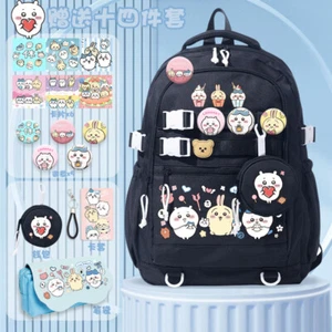 Cartoon Chiikawa Usagi Hachiware Nylon Backpacks Schoolbag Satchel W/Pendant Bag - Picture 1 of 22