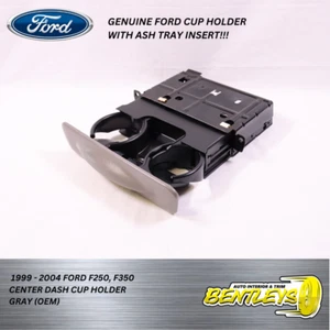 1999 - 2004 FORD F-250 F-350 SUPER DUTY CENTER DASH CUP HOLDER ASH TRAY GRAY OEM - Picture 1 of 12