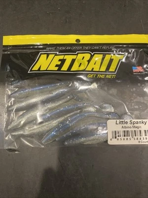 NetBait 3.25” Little Spanky Paddle Tail 9 Per Pack Albino Magic