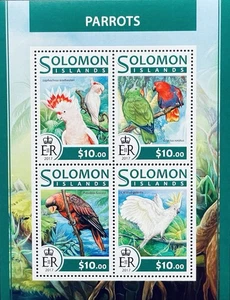 SALOMONEN PAPAGEIEN BRIEFMARKENBOGEN 2017 POSTFRISCH KAKADU VOGEL PAPAGEI ALTROSA LORY - Bild 1 von 1