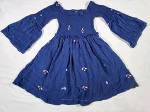 Free People Dress Counting Daisies Embroidered Off-The-Shoulder Size XS Blue - Picture 1 of 18