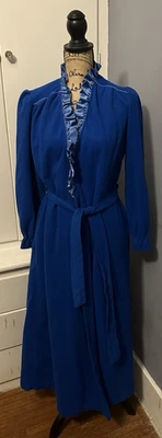 Vtg Sears At Home Wear Blue Robe House Coat Womens Medium 12/14 - Image 1 of 4