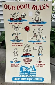 Vintage Pool Regeln Kunststoff Schild - Bild 1 von 9