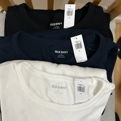 3 NWT-OLD NAVY MEN’S BUILT-IN-FLEX LONG SLEEVE THERMAL XL-Blk,Wht,Navy-NWT - Image 1 of 4