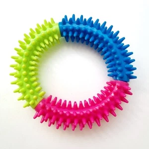 Tricolor Rubber Ring Dog Toy - Picture 1 of 3