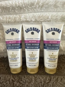 (3-Pack) Gold Bond Age Renew Retinol Overnight Body & Face Lotion, 7 oz - Picture 1 of 2