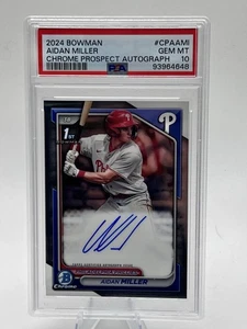 Aidan Miller 2024 Bowman AUTO Chrome 1st Bowman #CPA-AMI PSA 10 GEM - Picture 1 of 3