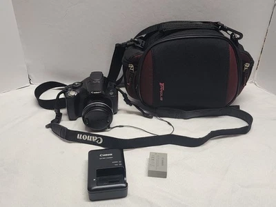 Canon PowerShot SX40 HS 12.1MP Digital Bridge Camera Black Tested - Image 1 of 4