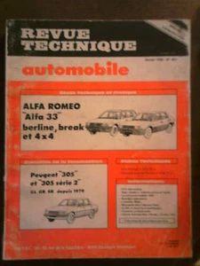 ALFA ROMEO Alfa 33 (PEUGEOT 305) - Revue Technique Automobile RTA - Picture 1 of 1