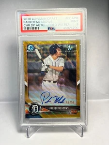 2018 Bowman Draft Chrome DP Auto Gold Wave Ref Parker Meadows PSA 9 12/50 - Picture 1 of 1