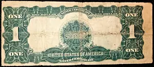 1899 $1 Silver Certificate Large Black Eagle OFF CENTER / ROTATED REVERSE ERROR - Picture 1 of 2