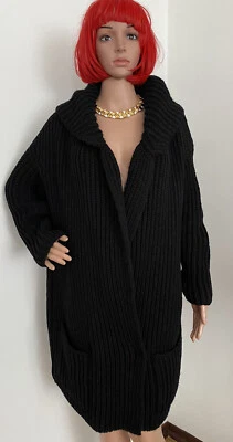 Abrigo cárdigan suéter tejido negro Miu Miu by Prada talla:40 Foto 1 de 4