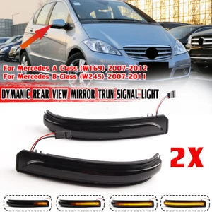 Dynamic LED Wing Mirror Turn Signal Indicator Light For Mercedes Benz W169 W245 - Picture 1 of 9