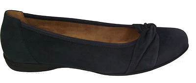 GABOR Schuhe Ballerinas Flats Blau Nubuk Leder G Weit NEU