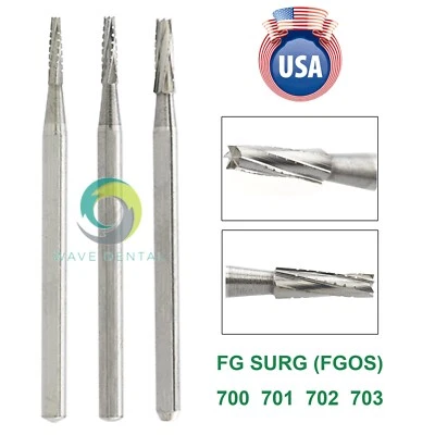Fisura cónica Wave Dental Oral Quirúrgica Bur Carburo de tungsteno FG SURG 700 701 702 Foto 1 de 4