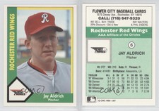 1990 CMC AAA Rochester Red Wings Green Backs Jay Aldrich #6