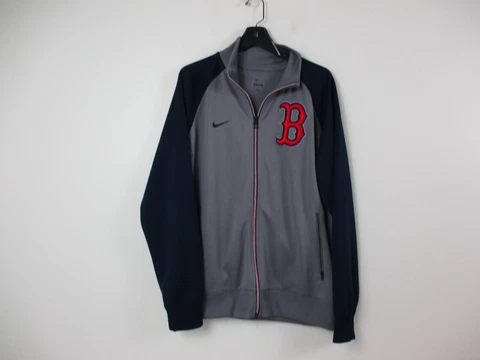 Boston Red Sox Sweater Adult Large Blue Gray MLB Baseball Nike Swoosh Zip Mens Cover