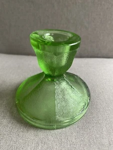 Depression Green Glass In 1930’s Candle Holder Two Sided - Bild 1 von 7