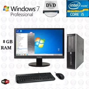 Windows 7 64 Bit HP i5 3.2 ghz 1TB 20" LCD WiFi Desktop Computer PC - Picture 1 of 4