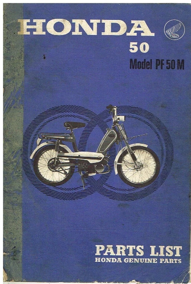 HONDA MODEL PF50M ORIGINAL 1975 FACTORY ILLUSTRATED PARTS CATALOGUE - Image 1 of 1
