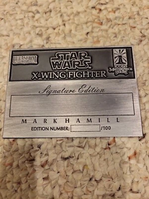 ICONOS Luke Skywalker FIRMA X-Wing PLACA ORIGINAL Mark Hamill Foto 1 de 2